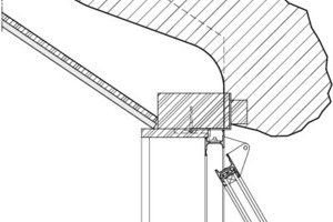  	1	blanker Edelstahl, d = 12,7 mm 	2	Lattung, 35 x 50 mm	3	durchgehende Silikonabdichtung	4	eingeblasener Dämmschaum	5	Holzringbalken 