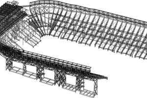  Isometrische Ansicht des Tribühnentragwerks aus der Nord-West-Richtung 