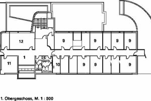  1. Obergeschoss, M 1 : 500 
