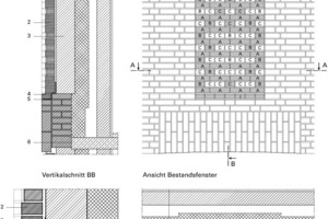  Detail Ausmauerung Bestandsöffnung Turm 21, M 1 : 33 1/3 