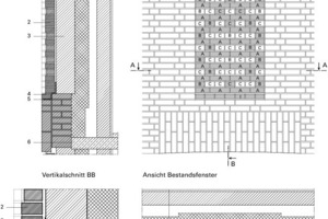  Detail Ausmauerung Bestandsöffnung Turm 21, M 1 : 33 1/3 