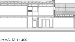  Schnitt AA, M 1 : 400, Kita Martin Niemöller 