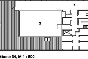  Grundriss Ebene 34, M 1 : 500 