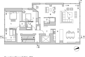  Grundriss Ebene 7, M 1 : 250 