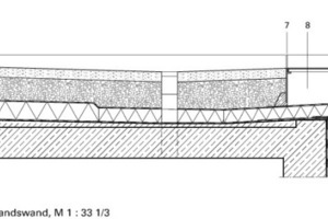  Detailschnitt Flachdach an Bestandswand 