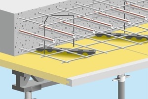  rechts: Das Modulsystem wird bereits vorgefertigt auf die Baustelle geliefert und mittels patentierter Aufzugsträgermethodein der Deckenmitte fixiert 