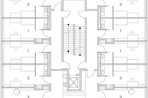  Grundriss 3. Obergeschoss Fuhlrottstraße Solitär, Haus H 1, M 1 : 250 