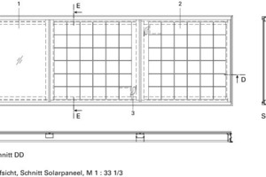  	1	Verbundsicherheitsglas	2	Polykristalline Solarzellen, quadratisch	3	Verteilerkasten (Rückseite der Paneele) 