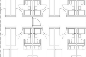  Abb. 9: Der Standardgrundriss der Apartments variiert nur gering von der in der Studie untersuchten Version. Hier dargestellt ist noch eine Möblierung vor der finalen Raumoptimierung  