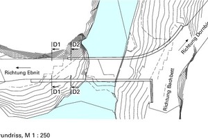  Grundriss Schanerlochbrücke, M 1 : 250 