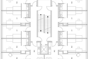  Grundriss 1. Obergeschoss Fuhlrottstraße Solitär, Haus H 1, M 1 : 250 