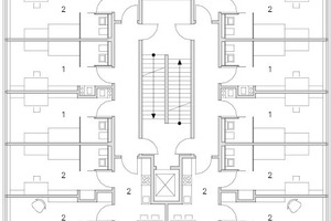  Grundriss 1. Obergeschoss Fuhlrottstraße Solitär, Haus H 1, M 1 : 250 