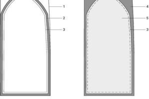  Detail Brandschutzverglasung Ansicht Treppenhaus, M 1 : 33 1/3 