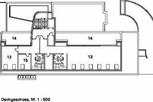  Dachgeschoss, M 1 : 500 