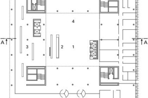  	1	Foyer	2	Empfang	3	Lounge	4	Atrium mit Stegen	5	Coffee Point	6	Grünzone / Panoramagarten	7	Terrasse	8	Suite Vorstand	9	Besprechungsraum 