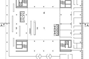  	1	Foyer	2	Empfang	3	Lounge	4	Atrium mit Stegen	5	Coffee Point	6	Grünzone / Panoramagarten	7	Terrasse	8	Suite Vorstand	9	Besprechungsraum 