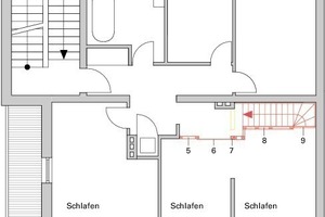  Grundriss Obergeschoss Haus 1, M 1 : 125 