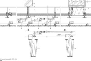  Detail Außenfassade , M 1 : 12,5 (Quelle: Metallbau Heinrich Würfel) 