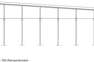  Schnitt AA (Rampenbrücke), M 1 : 750 