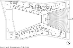  Grundriss 5. OG, M 1 : 1 000 