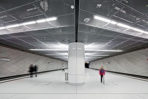  Das fertiggestellte Wehrhahnlinien-Kontinuum in der Station Heinreich-Heine-Allee 