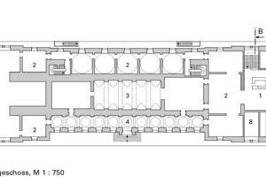  Grundriss Erdgeschoss, M 1 : 750 