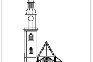  Schnitt: Hospitalkirche mit Turmansicht LRO 