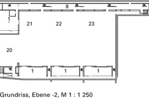  Grundriss Ebene -2, M 1 : 1 250 