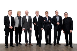  Neu gewähltes BDA-Präsidium, von links: Andreas Emminger, Antje Osterwold, Heiner Farwick, Michael Frielinghaus, Kai Koch, Michael Beisemann und Hermann Scheidt 