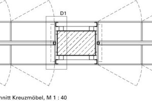  Horizontalschnitt Kreuzmöbel, M 1 : 40 