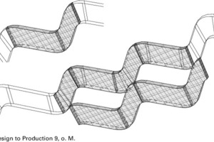  Fertig beschnittenes Fassadenelement inElementgruppen sowie Horizontal- und Vertikalelemente 