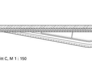  Vertikalschnitt C, M 1 : 150 