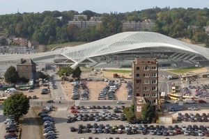  Die Bahnlinie trennte schon von jeher die beiden Stadtteile Cointé, im Hintergrund und Guillemins, im Vordergrund. Nun soll eine Verbindung geschaffen werden 