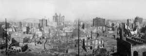  Panoramafoto von San Francisco nach dem Erdbeben 1906 