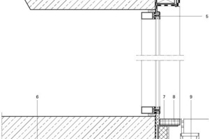  Detailschnitt Eingangstür Hof/Terrasse, M 1 : 15 