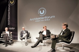  Auf dem Podium saßen v. l.: Roman Delugan, Thomas Wickbold, Burkhard Fröhlich, HG Merz 