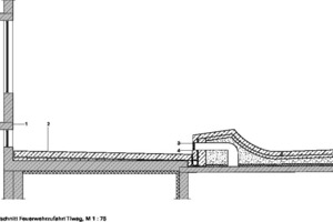  Detailschnitt Feuerwehrzufahrt Tiwag, M 1 : 75 