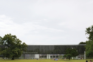  Bauhaus Museum Dessau, Siegerentwurf von GONZALEZ HINZ ZABALA, Barcelona (Ansicht Stadtpark) 