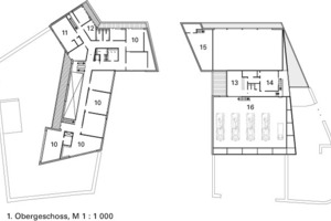  1. Obergeschoss, M 1 : 1 000  