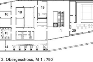  Grundriss 2. Obergeschoss, M 1 : 750 