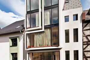  Die Paradiesgasse 13 füllte Marie-Theres Deutsch mit einem Neubau, der die Vergangenheit nicht negiert, sondern aufnimmt und in eine moderne Formensprache übersetzt 