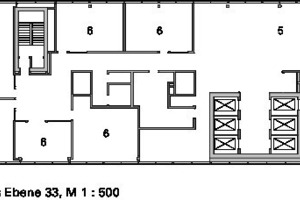  Grundriss Ebene 33, M 1 : 500 