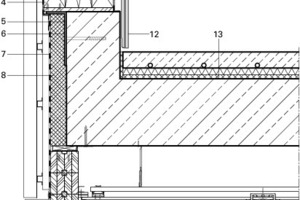  Detail Fassade, Anschluss Fenster, M 1 : 15 