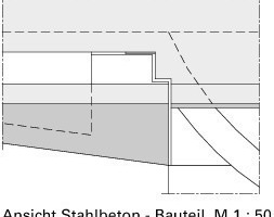  Ansicht Stahlbeton-Bauteil, M 1 : 50 