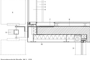  Vertikaler Fassadenschnitt Straße, M 1: 17,5 