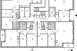  Grundriss Erdgeschoss, Block B, M 1 : 333 1/3, Block B + C, EG 