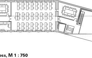  Dachgeschoss, M 1 : 750 