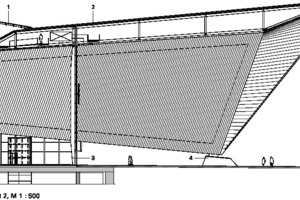  Detailschnitt Bahnhofshalle, M 1 : 500 