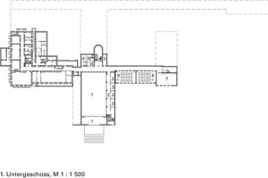  1. Untergeschoss, M 1 : 1 500 