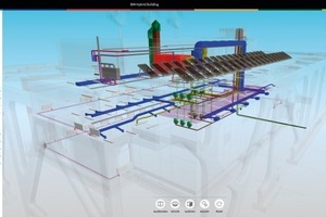  Gängige Praxis in der BIM-Planung ist die Arbeit mit Fachmodellen, hier: Haustechnik-Modell, ­vi­sualisiert mit bim+ 